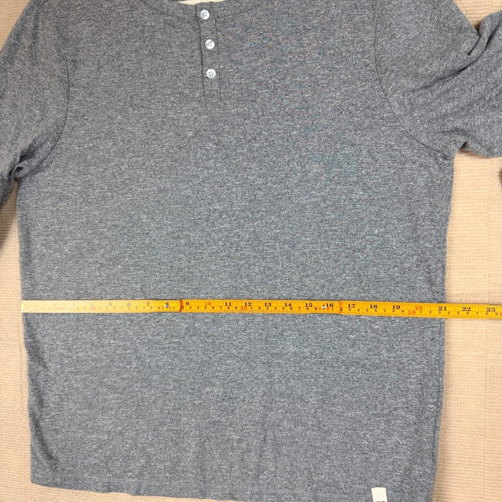 Magnolia Home No 16 Mens Heather Gray Long Sleeve Henley Shirt L L/G - Picture 9 of 14